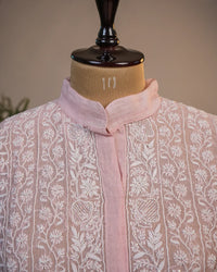Blush Pink Handcrafted Lucknowi Chikankari Co-Ord Set